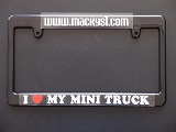 ブラック ライセンスフレーム　URL＆I love my mini truck デカール付