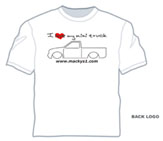 I love my mini truck Tシャツ バックプリント